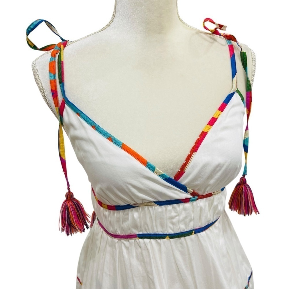 Antonio Melani Keri Cotton Voile V-Neck Sleeveless A-Line Dress NWT White - Picture 4 of 15